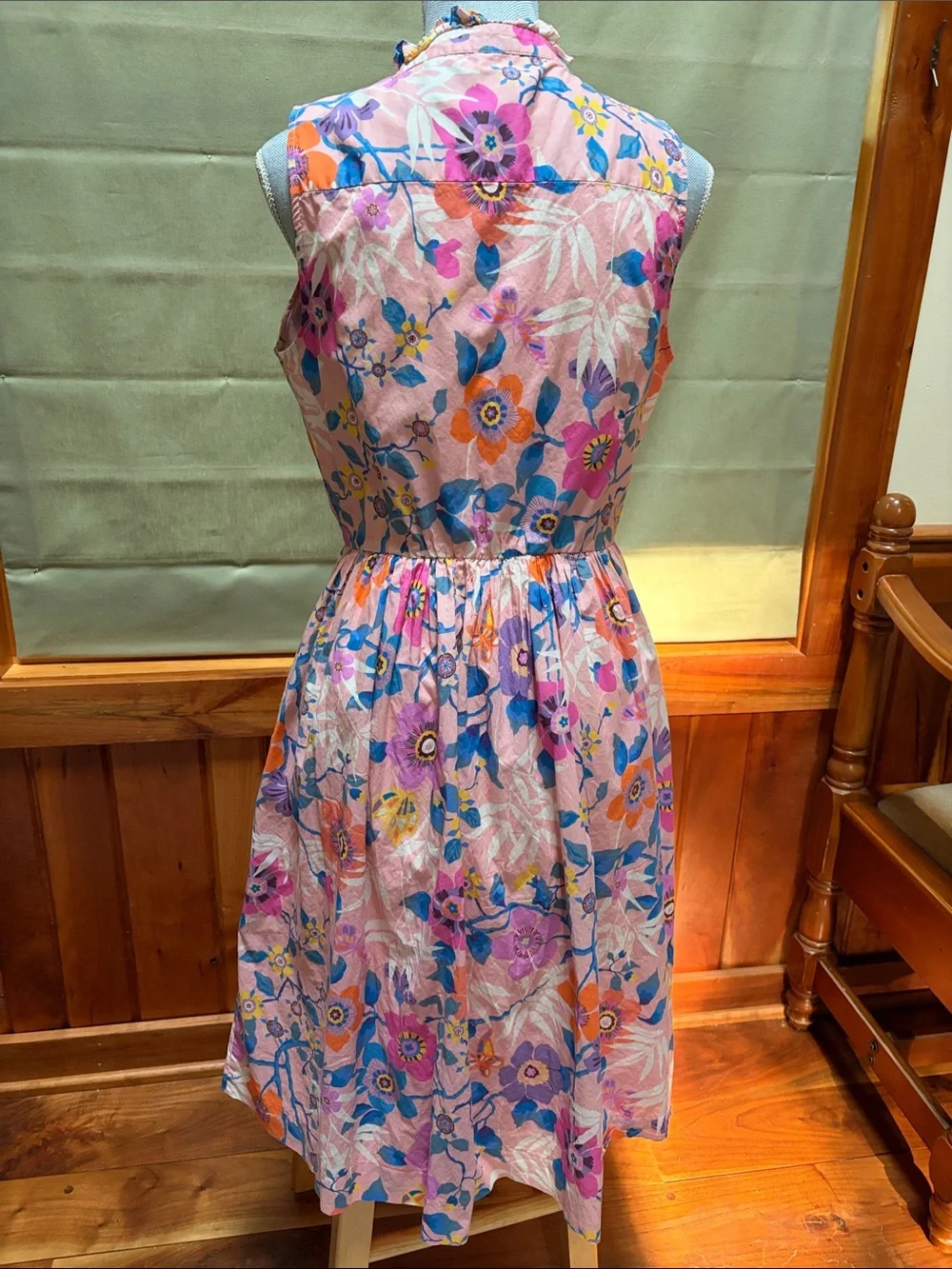 J. Crew Pink Floral Sleeveless Button-Front Cocktail Dress